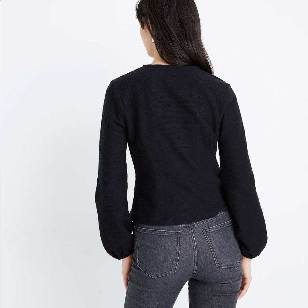 Madewell Texture & Thread Button Wrap Top- Burnt Orange - Picture 10 of 11